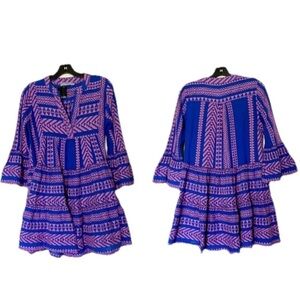 Anthropologie Devotion Twins Handwoven Embroider Mini SHORT Ella Dress tunic XS